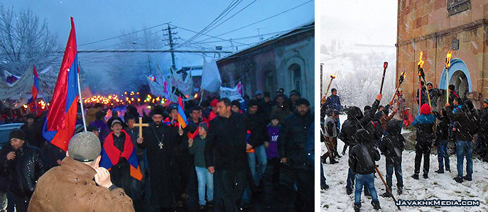 Факельное шествие в селе Куликам в память жертв Геноцида армян