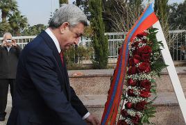 Президент Армении возложил венок к мемориалу жертв Геноцида армян в Ларнаке