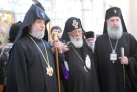 Католикос всех армян провел официальную встречу с грузинским коллегой